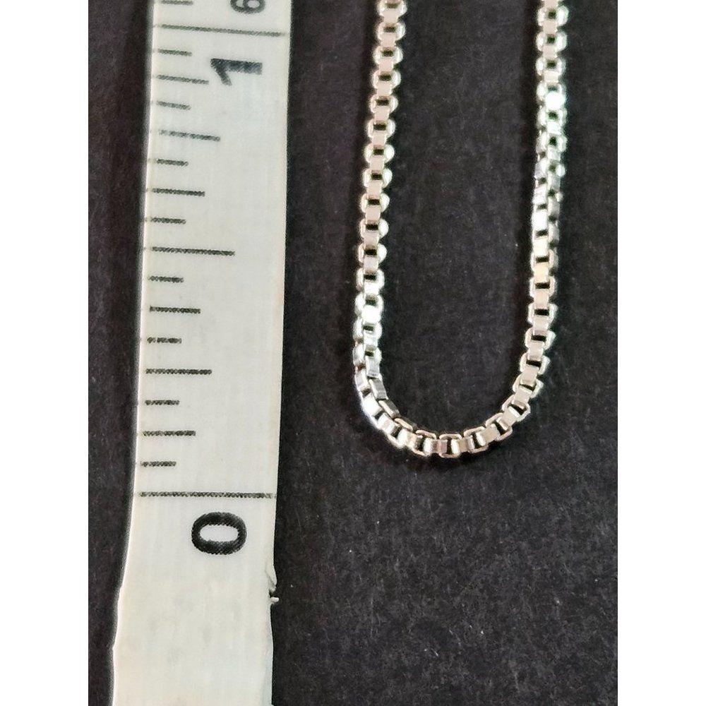 Sterling silver box link necklace 24" - Picture 10 of 12